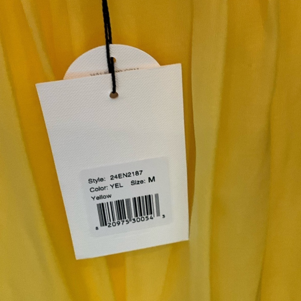 Hale Bob Silk Yellow Pleated Tiered Camisole - Picture 4 of 4